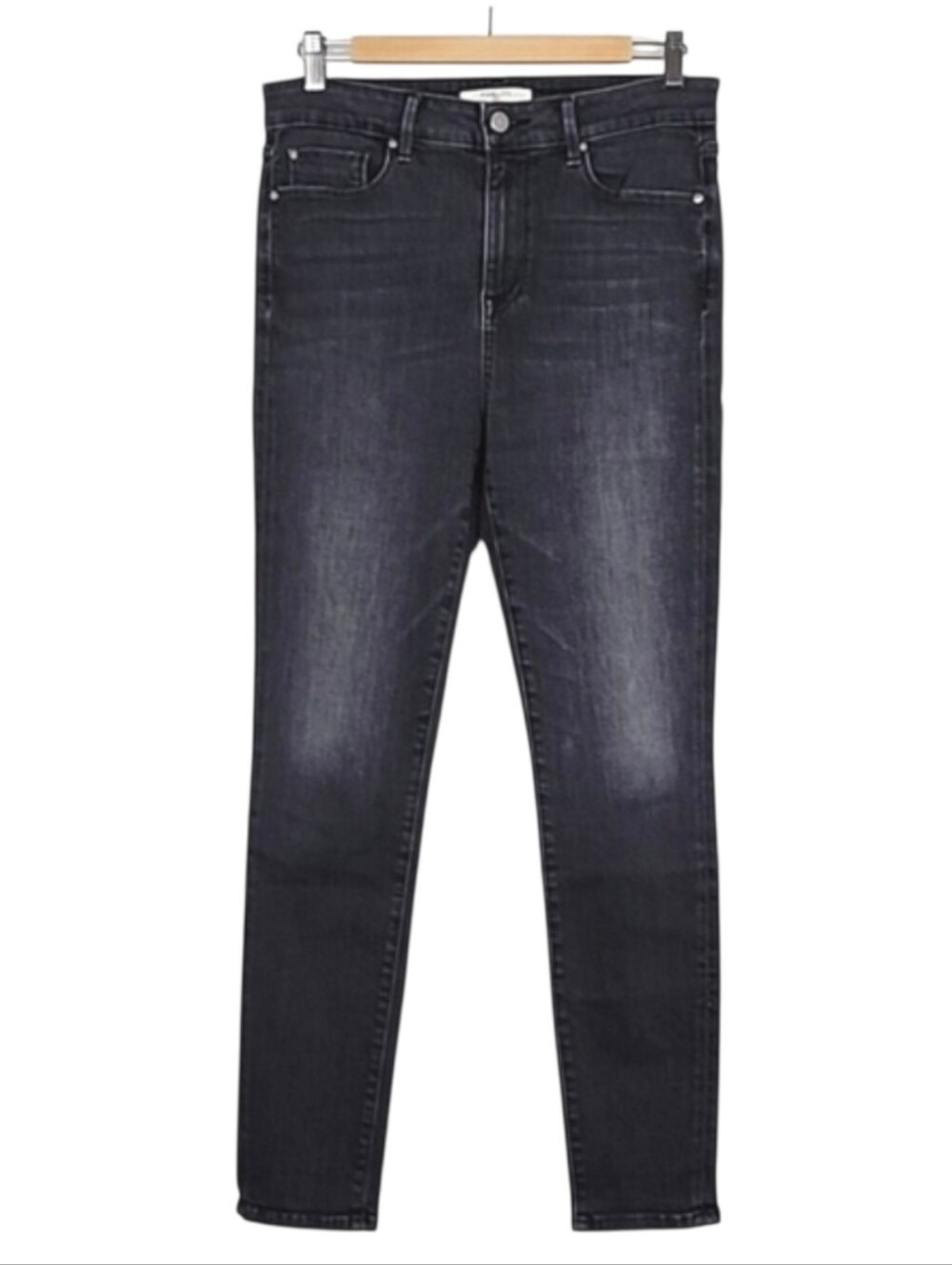 FIDELITY DENIM Women Gwen Shadow Black Fade High Rise Skinny Jean Stretch Sz 31